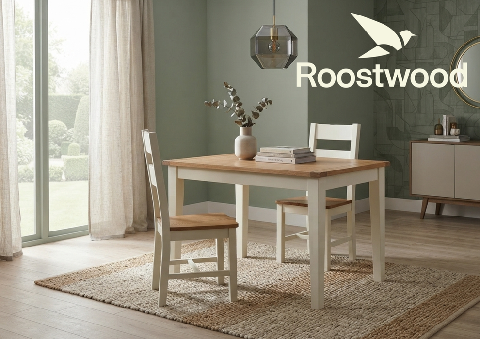Roostwood 'Malvern' White Painted Oak 0.90m Dining Table