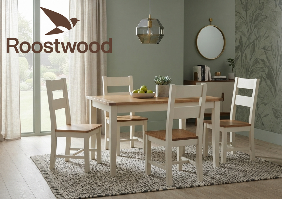 Roostwood 'Malvern' White Painted Oak 1.2 Extending Dining Table