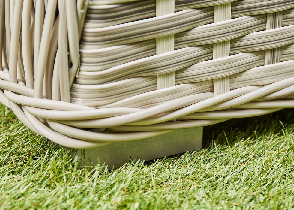 'Santorini’ 5 Seater Sofa Grey Rattan Aluminum Lounge Set with Coffee Table