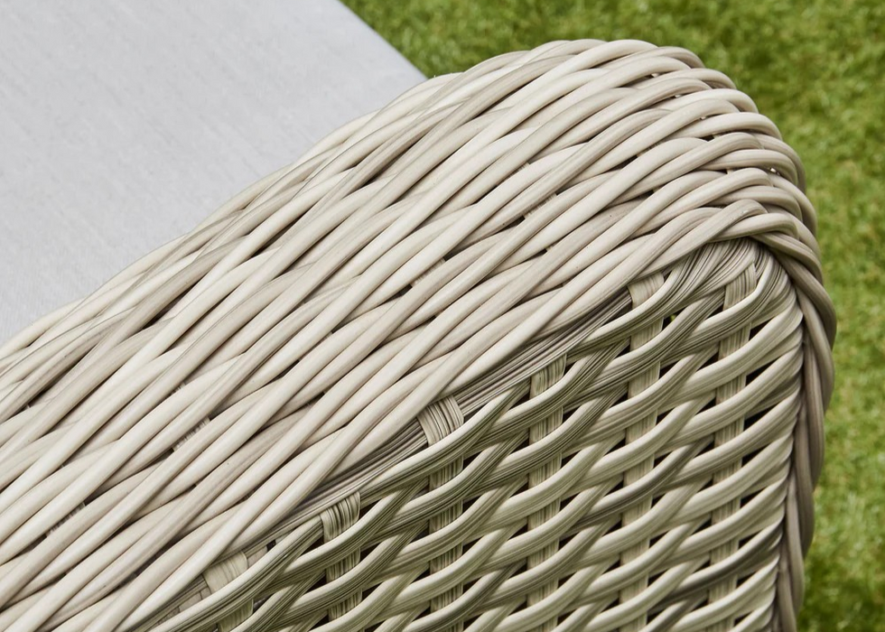 'Santorini’ 5 Seater Sofa Grey Rattan Aluminum Lounge Set with Coffee Table