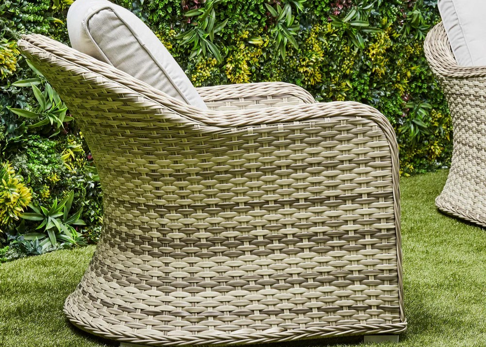 'Santorini’ 5 Seater Sofa Grey Rattan Aluminum Lounge Set with Coffee Table