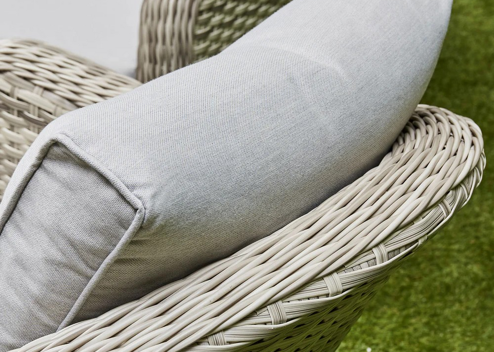 'Santorini’ 5 Seater Sofa Grey Rattan Aluminum Lounge Set with Coffee Table