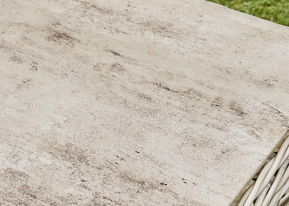 'Santorini’ 5 Seater Sofa Grey Rattan Aluminum Lounge Set with Coffee Table