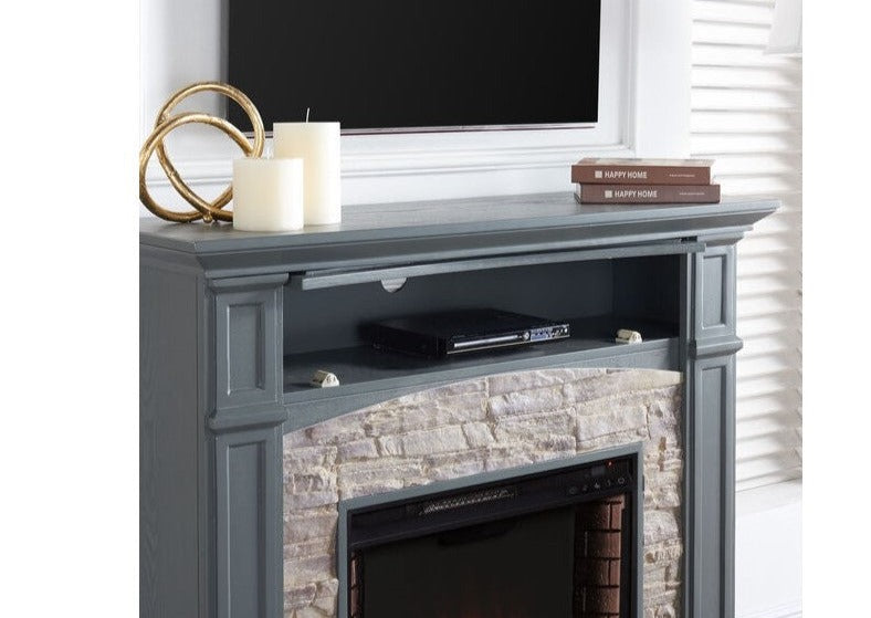 Modern Slate Grey Complete Electric Smart Media Fireplace