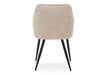 Modern Style Camden Light Cream Champagne Beige Velvet Dining Chairs, Black Metal Leg