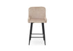 Modern Shoreditch Kitchen Breakfast Bar Stools Champagne Cream Velvet, Black Metal Leg