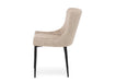 Modern Style Shoreditch Light Cream Champagne Velvet Dining Chairs, Black Metal Leg