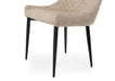 Modern Style Shoreditch Light Cream Champagne Velvet Dining Chairs, Black Metal Leg