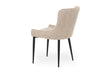 Modern Style Shoreditch Light Cream Champagne Velvet Dining Chairs, Black Metal Leg