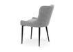 Modern Style Shoreditch Light Grey Silver Velvet Dining Chairs Black Metal Leg