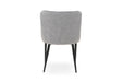 Modern Style Shoreditch Light Grey Silver Velvet Dining Chairs Black Metal Leg