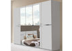SlumberHaus 'Anna' 225cm German Made Modern White and Mirror 5 Door Wardrobe