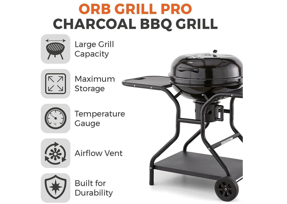 Tower ORB Pro Portable Charcoal Grill BBQ Barbeque in Black