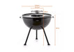 Tower 2-in-1 Sphere Fire Pit and Charcoal BBQ Grill with Handles