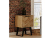 'Oakwood Living' Agra Industrial Style Side Table Mango Parquet Metal Legs