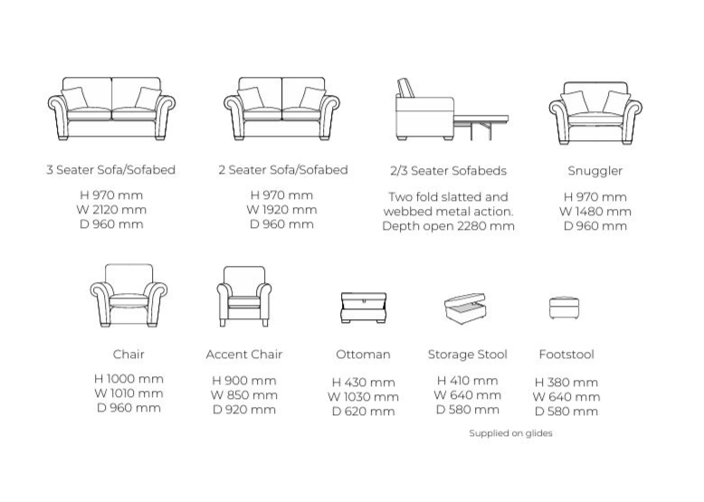 ‘Lancaster’ Sofa Collection - Available In a Wide Range of Fabrics, Colours & Styles