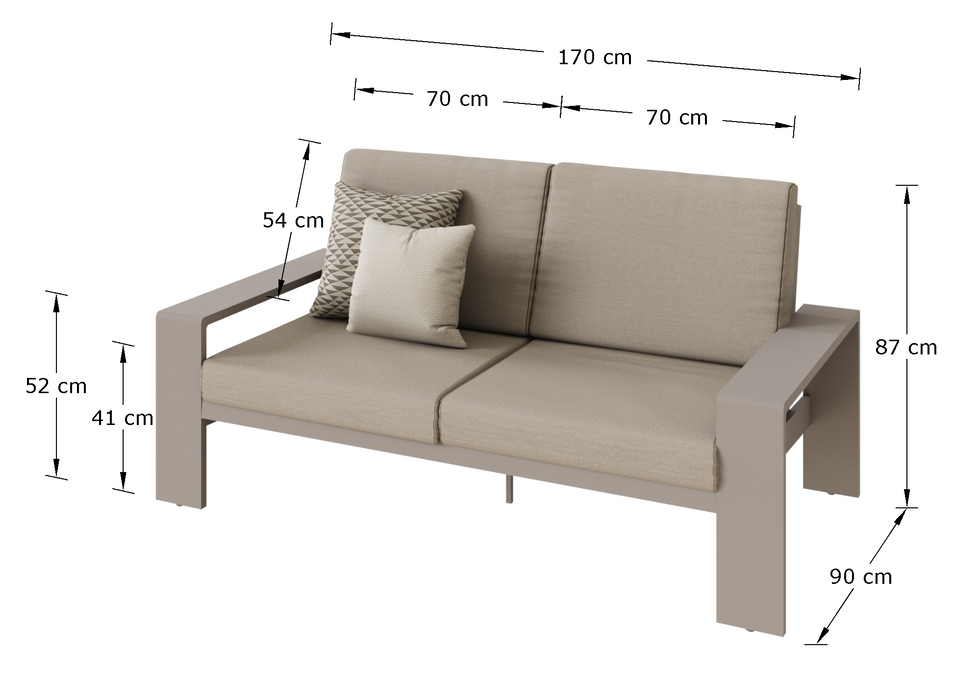 Venus Outdoor Garden Aluminium 5 Seater Sofa Dining Set with Gas Firepit Table