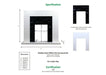 White Black Marble Flat Wall 2KW Electric Fire Surround Set Complete Fireplace- with Brushed Steel Fire