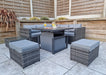 Gozo Deluxe Grey Outdoor Rattan Corner Sofa Adjustable Dining Table Set Furniture Set
