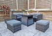 Gozo Deluxe Grey Outdoor Rattan Corner Sofa Adjustable Dining Table Set Furniture Set