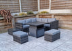 Gozo Deluxe Grey Outdoor Rattan Corner Sofa Adjustable Dining Table Set Furniture Set