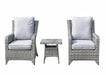 'Sorrento' Grey 2 Seater Bistro Set With Coffee Table Grey Silver Cushions