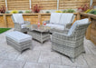 'Sorrento' Grey 5 Seater Lounge Set With Coffee Table & Stool