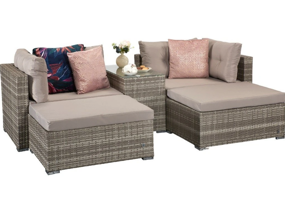 Modular Rattan Daybed Lounger Sofa Set Signature Weave Harper