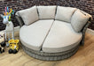 Sorrento' Rattan Modular Daybed Sofa Lounger with Shade Canopy, Natural or grey'Sorrento' Rattan Modular Daybed Sofa Lounger with Shade Canopy, Natural or grey
