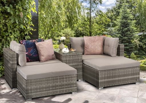 Harper Grey Rattan DayBed Sofa Set, Signature Weave Rattan, Rattan Companion Set, Grey Rattan Sofa Set, Pair of Grey Rattan Sun Loungers, Nova Rattan Sofa, Wayfair Rattan