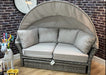 Sorrento' Rattan Modular Daybed Sofa Lounger with Shade Canopy, Natural or grey