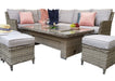 edwi0317 luxury rattan garden furniture Grey Rattan Corner Sofa with Rising Table and Stools