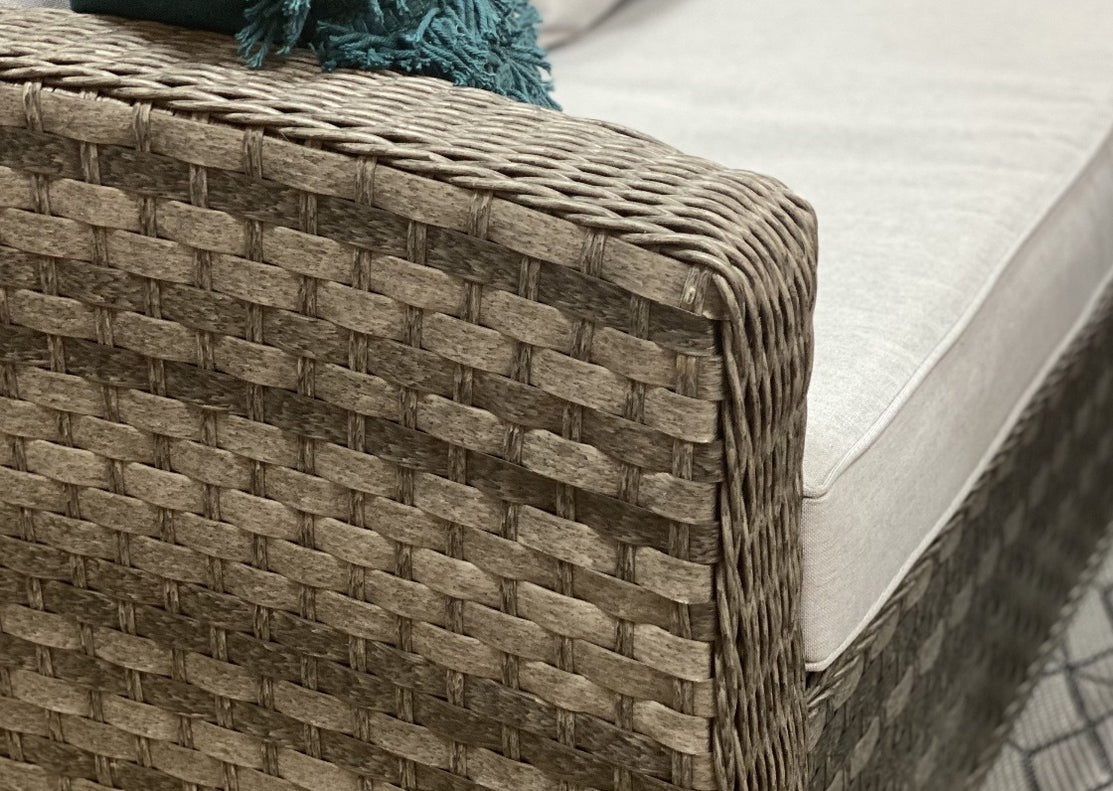 Square Rattan Corner Sofa Sets Dark Grey Rattan Rising Table Set