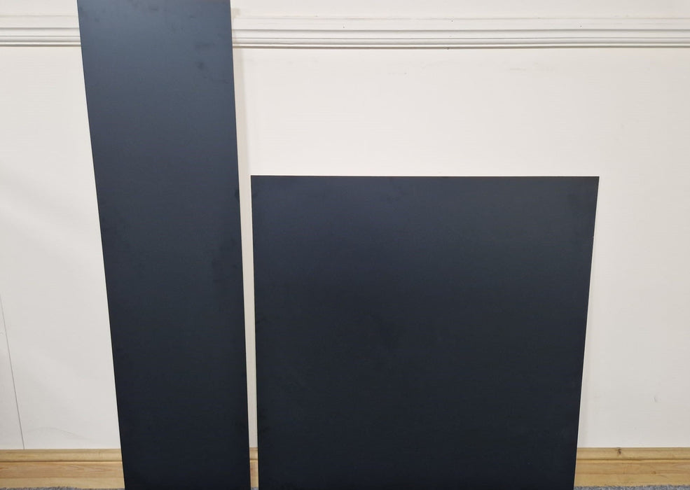 Black Effect HPL Laminate Fireplace Back Panel & Hearth Set