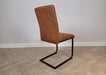 Bronx Tan PU Leather Industrial style dining chair, Black Metal Cantilever Leg