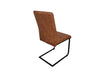 Bronx Tan PU Leather Industrial style dining chair, Black Metal Cantilever Leg