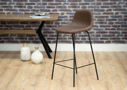 brown barstool with black metal leg furniture for the home 