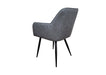 Camden Industrial style Dining Chair Grey PU Leather, Black Metal Leg