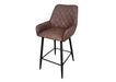 Camden Industrial style Kitchen Breakfast Bar Stool Brown PU Leather, Black Metal Leg