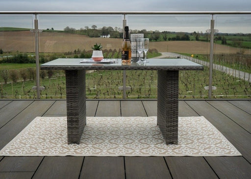 'Casa Rattan' Grey Rattan Outdoor Garden Furniture Dining Table