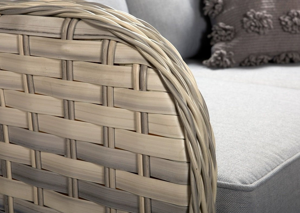 'Rio' Grey Rattan Corner Outdoor Dining Sofa Table Set
