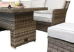 Luxury Rattan Edwina 'Algarve' Dark Grey Rattan Corner Sofa Set With Rising Table and Stools