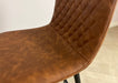 Pair of Richmond Tan PU Leather Industrial style Modern Dining Chairs