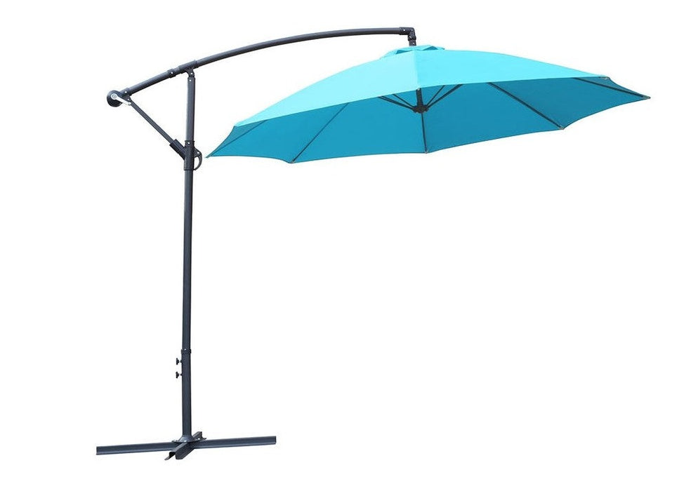 'Love Rattan' Outdoor Garden Cantilever Overhang Parasol Umbrella Blue