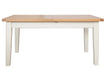 solid oak extendable dining table butterfly extension 1.2m painted cream ivory