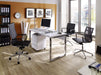 ModaNuvo Computer Home Office Desk Workstation White High Gloss & Chrome Leg