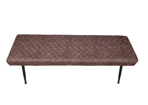 Modern Brown PU Leather Industrial style Kitchen Dining Bench