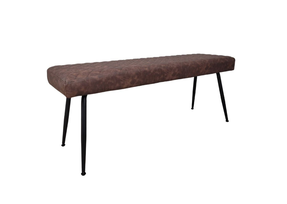 Modern Brown PU Leather Industrial style Kitchen Dining Bench