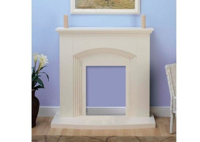 Modern Cream Inset Electric Fire Surround- No Fire — Furniture for the home
