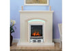 Modern Cream Flat Wall 2KW Electric Fire Surround Set Complete Fireplace with LED Light- With Chrome Fire